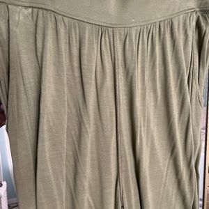 Olive pants w/ tied cuff detail